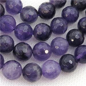purple Amethyst Beads, faceted dround, approx 8mm dia