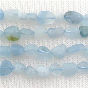 blue Aquamarine chip beads, approx 5-8mm