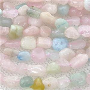 Morganite chip beads, multicolor, approx 5-8mm