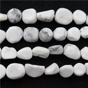 white Howlite Turquoise chips beads, approx 5-8mm