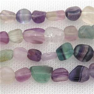 Fluorite chip beads, multicolor, approx 6-10mm