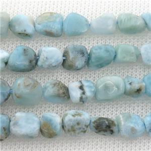 blue Larimar chip beads, approx 6-10mm