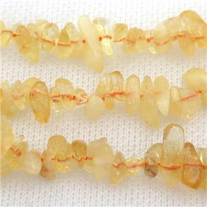 yellow Citrine chip beads, approx 4-6mm, 32inch length