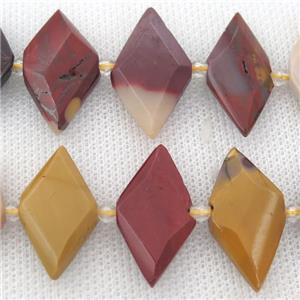 Mookaite rhombic beads, approx 13-28mm