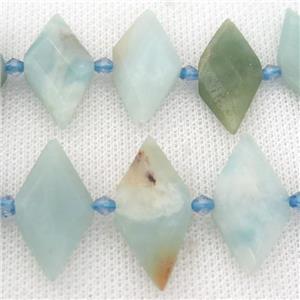 Chinese Amazonite rhombic beads, approx 13-28mm