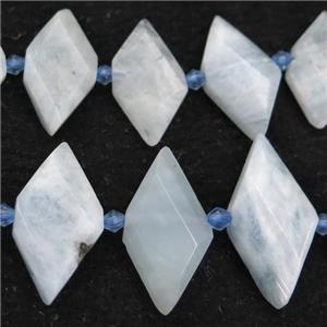 blue Aquamarine rhombic beads, approx 13-28mm