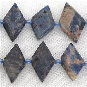 Sodalite rhombic beads, approx 13-28mm