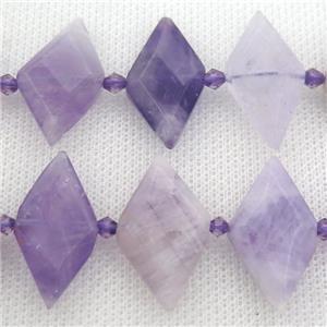 purple Chalcedony rhombic beads, approx 13-28mm