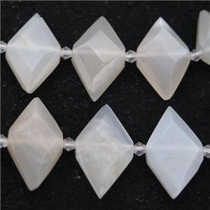 white MoonStone rhombic beads, A-grade, approx 13-28mm