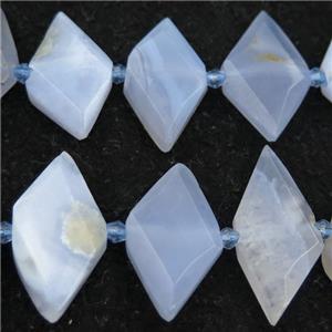 Blue Lace Agate rhombic beads, approx 13-28mm