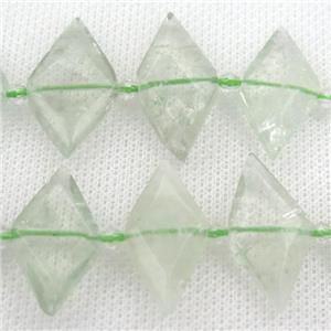 natural Green Quartz rhombic beads, approx 13-28mm