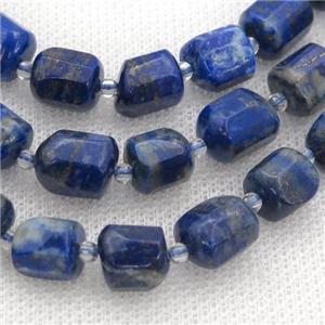 blue Lapis beads, freeform, approx 8-12mm