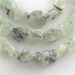 green Prehnite chip beads, approx 6-12mm