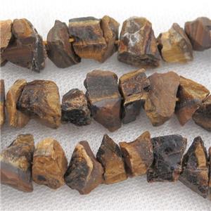 raw Tiger eye stone chip beads, freeform, approx 8-15mm