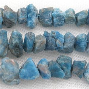 raw blue Apatite chip beads, freeform, approx 8-15mm