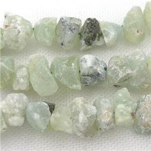 green Prehnite chip beads, freeform, approx 8-15mm