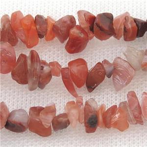 red Carnelian Agate chip beads, approx 5-8mm