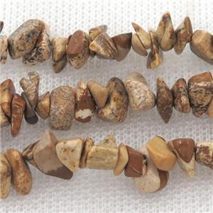 Picture Jasper chip beads, approx 5-8mm