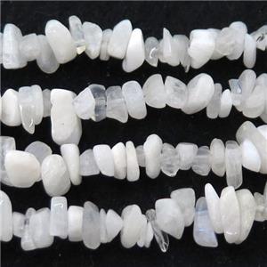 white MoonStone chip beads, approx 5-8mm