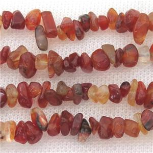 red Carmelian Agate chip beads, approx 5-8mm