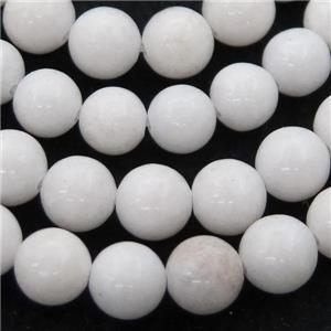 white Porcelain beads, round, approx 8mm dia