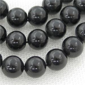 black Tourmaline beads, round, approx 8mm dia