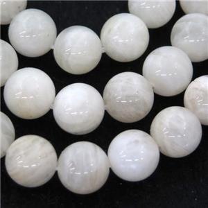 white MoonStone Beads, round, b-grade, approx 4mm dia