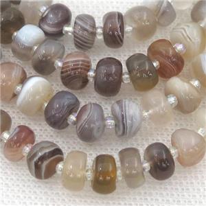 Botswana Agate rondelle beads, approx 4-8mm