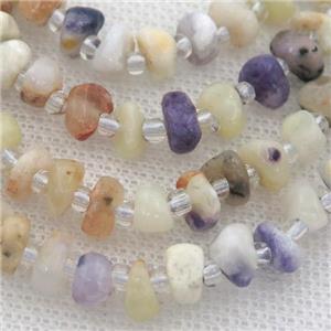purple Opal Stone rondelle beads, approx 4-8mm
