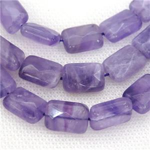 purple Amethyst Beads, faceted rectangle, approx 8-12mm