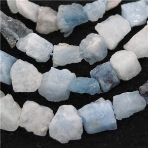 blue Aquamarine Beads, freeform, approx 7-15mm
