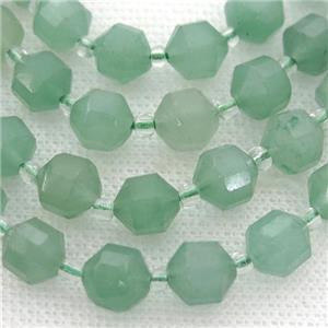 green Aventurine bullet beads, approx 9-10mm