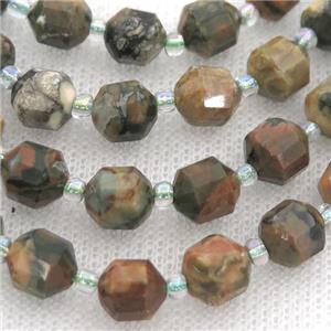 green Rhyolite bullet beads, approx 9-10mm