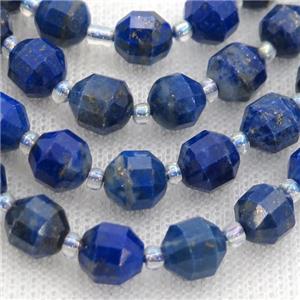 blue Lapis Lazuli bullet beads, approx 9-10mm