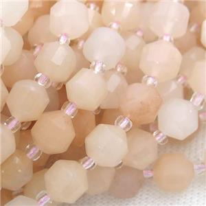 pink Aventurine bullet beads, approx 7-8mm