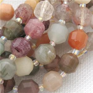 mix Gemstone bullet beads, approx 9-10mm