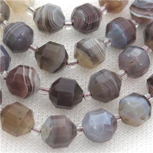 gray Botswana Agate bullet beads, approx 9-10mm