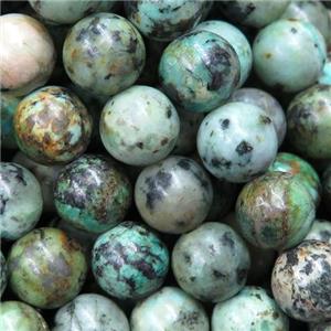 green African Turquoise Beads, round, approx 4mm dia