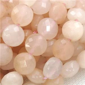 pink Aventurine Beads, faceted coin, approx 8mm dia