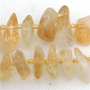 Natural Citrine Beads Nugget Yellow Freeform, approx 5-20mm