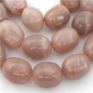 peach MoonStone Beads, freeform, approx 13-18mm