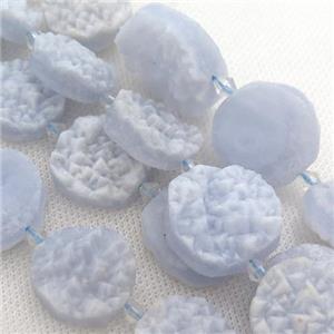 blue lace agate druzy beads, circle, approx 16-25mm