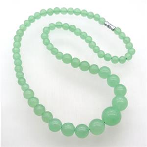 lt.green Malaysia Jade Necklaces with screw clasp, approx 6-14mm, 45cm length