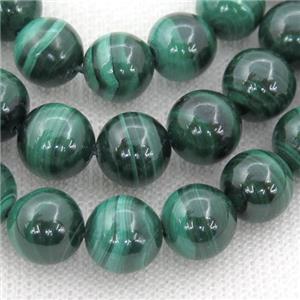 natural Malachite Beads, round, green, approx 8mm dia