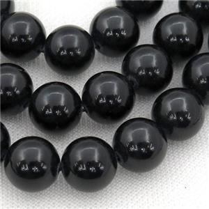 black Tourmaline Beads, round, approx 4mm dia