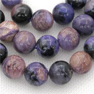 purple Charoite Beads, round, approx 12mm dia
