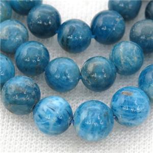 blue Apatite Beads, round, approx 10mm dia