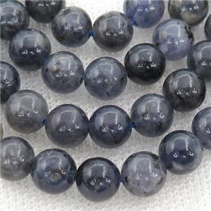 Iolite Beads, round, AB-grade, inkblue, approx 6mm dia