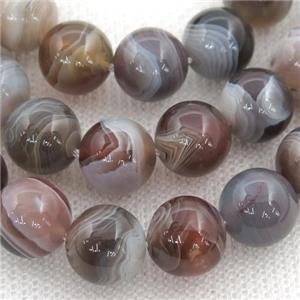 gray Botswana Agate Beads, round, approx 12mm dia