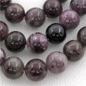 plum blossom Tourmaline Beads, round, approx 12mm dia
